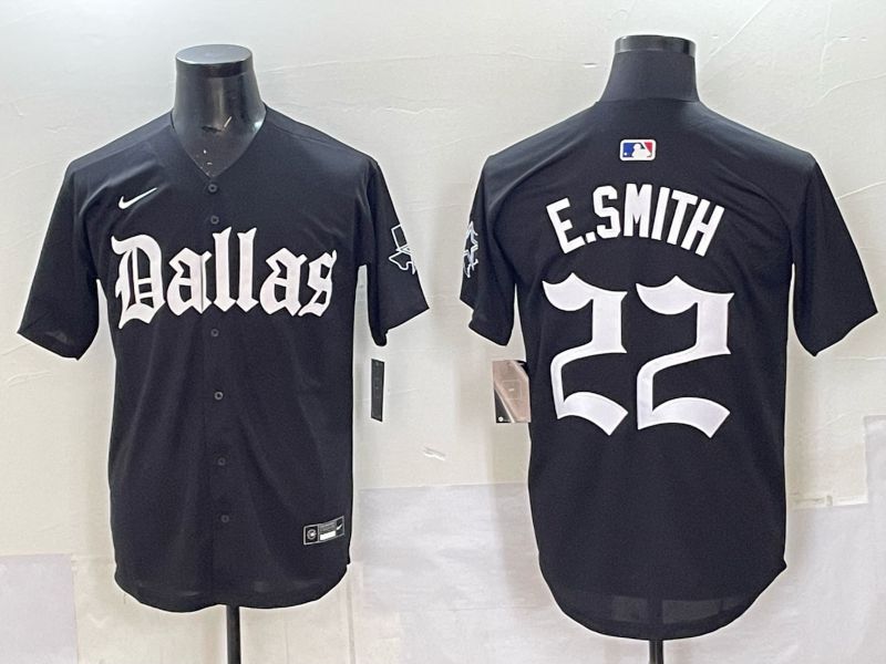 Men 2025 Nike Dallas Cowboys #22 E.Smith Black 5th generation Joint Name Limited NFL Jersey 01->dallas cowboys->NFL Jersey